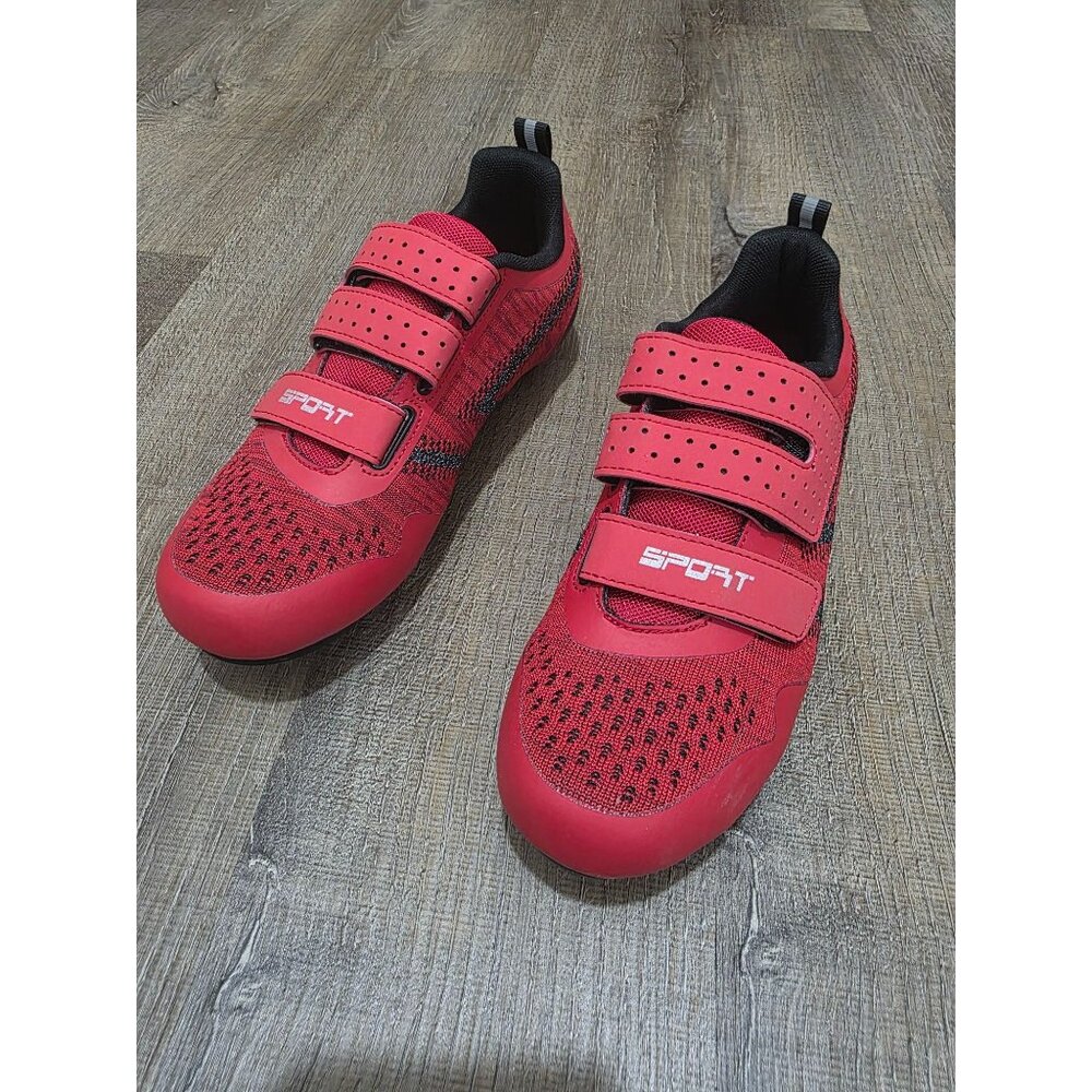 Red Cycling Shoes SPD Compatible EU 37 – 2-Strap Road Bike Shoes – New No Box
